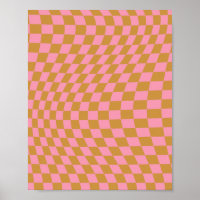 Karo Pink Senf Checked Pattern Checkerboard