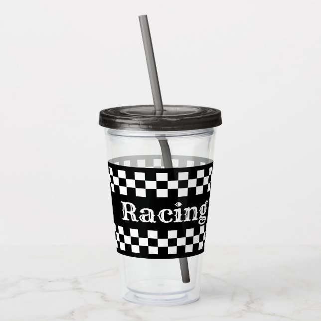 Karo-Renndesign Acryltrinkbecher (Links)