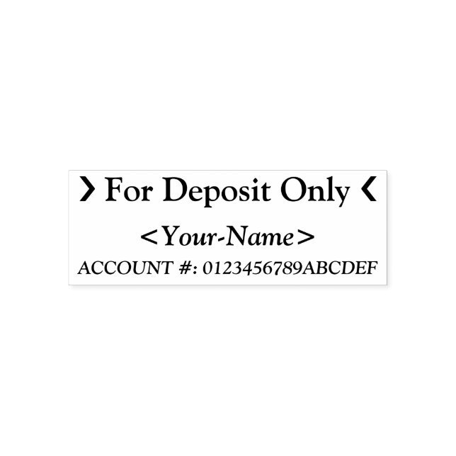 Karo-Restriktive Indorsement und Individuelle Name Permastempel (Design)
