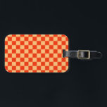 Karo Rot und Pfirsichfarben Checkered Checkerboard Gepäckanhänger<br><div class="desc">Gepäckanhänger mit rotem und pfirsichfarbenem Karo Prüfpappe</div>