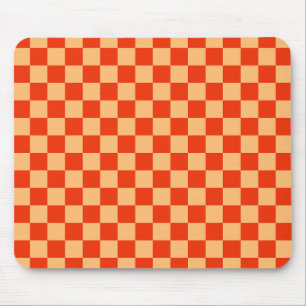 Karo Rot und Pfirsichfarben Checkered Checkerboard Mousepad