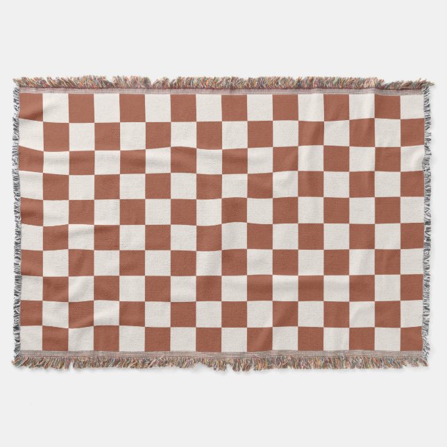 Karo Rust Checked Terracotta Checkerboard Decke (Vorderseite)