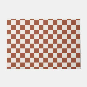 Karo Rust Checked Terracotta Checkerboard Fußmatte