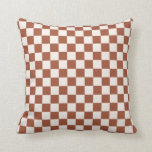 Karo Rust Checked Terracotta Checkerboard Kissen<br><div class="desc">Schachbrett - Erdtöne Terrakotta Schachbrett.</div>