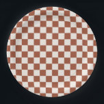 Karo Rust Checked Terracotta Checkerboard Pappteller<br><div class="desc">Schachbrett - Erdtöne Terrakotta Schachbrett.</div>