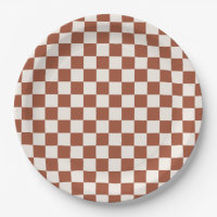 Karo Rust Checked Terracotta Checkerboard