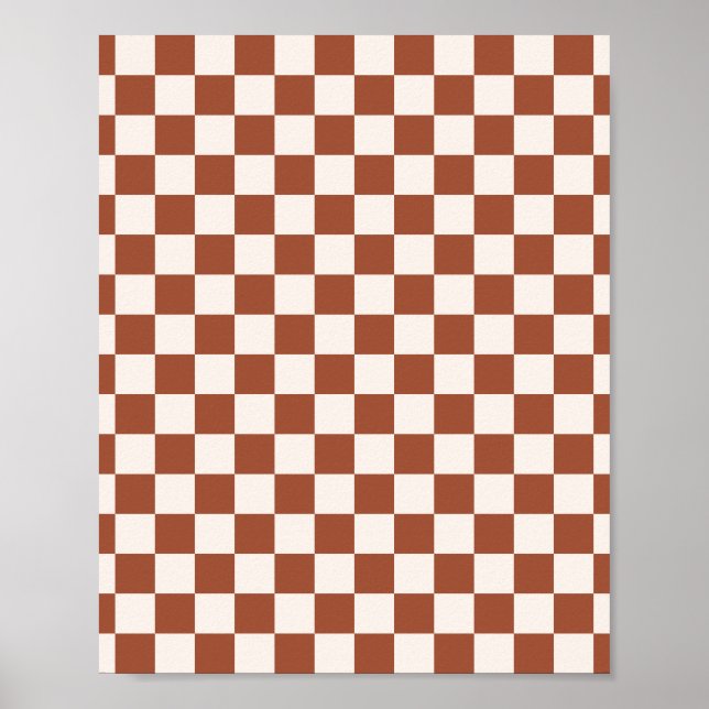 Karo Rust Checked Terracotta Checkerboard Poster (Vorne)