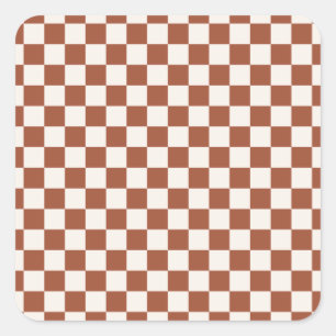 Karo Rust Checked Terracotta Checkerboard Quadratischer Aufkleber