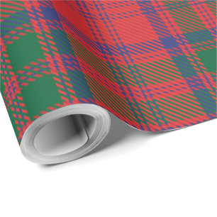 Karo Rustic Rot und Grün Klassischer Tartan Geschenkpapier