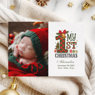 Karo-Rustikal-Foto  Erstes Weihnachten