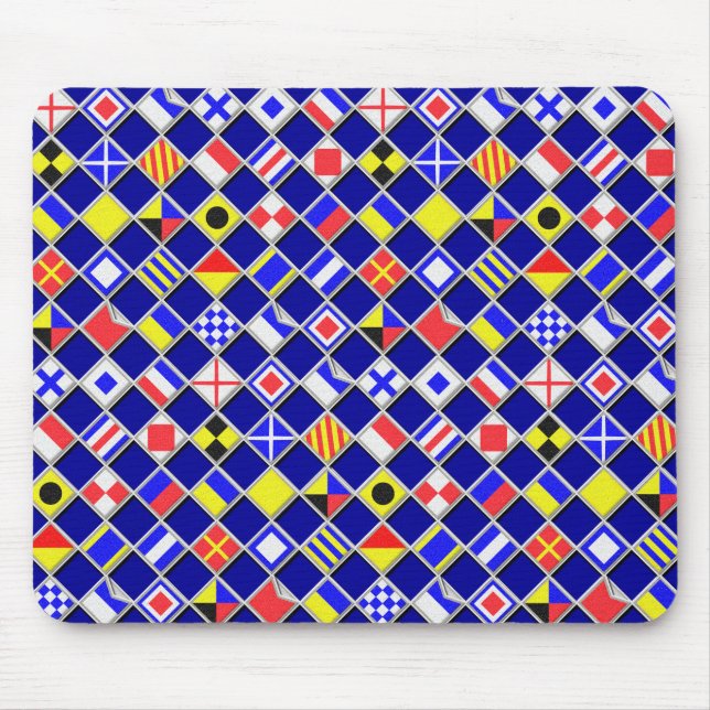 Karo-Schifffahrtssignalflaggen Mousepad (Vorne)