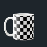 Karo Schwarz-weiß Checked Patches Kaffeetasse<br><div class="desc">Prüfmuster - Schwarzweiß-Schachbrett.</div>