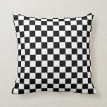 Karo Schwarz-weiß Checked Patches Kissen<br><div class="desc">Prüfmuster - Schwarzweiß-Schachbrett.</div>