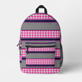 Karo Streifen Kite Mixed Muster Design Bedruckter Rucksack