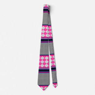 Karo Stripes Harlequin Mixed Pattern Design Krawatte