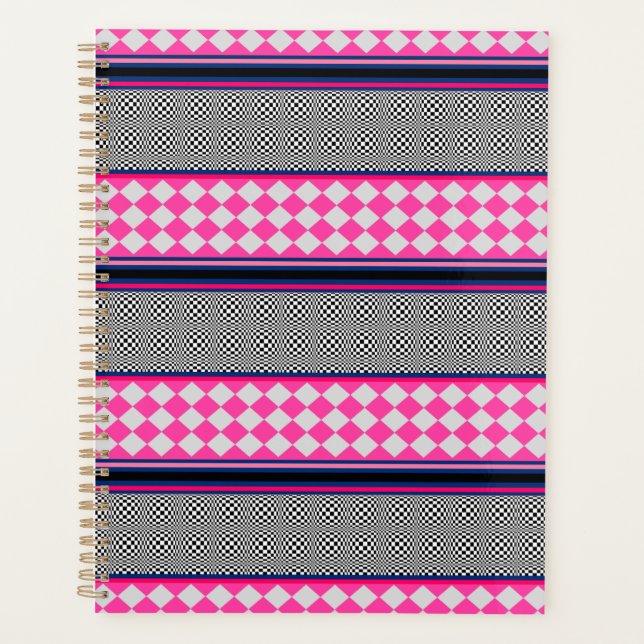 Karo Stripes Harlequin Mixed Pattern Design Planer (Vorderseite)