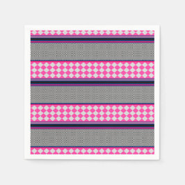 Karo Stripes Harlequin Mixed Pattern Design Serviette