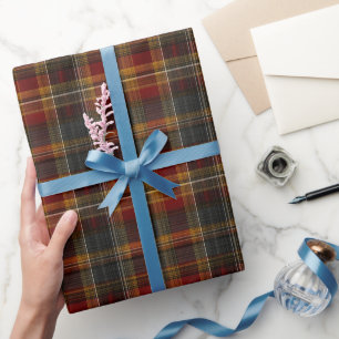 Karo-Tartan Klassisch Warm Dunkel Rustikal Elegant Geschenkpapier