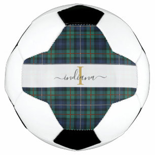 Karo-Tartan-Monogramm Name Anfangsbuchstabe Weibli Fußball