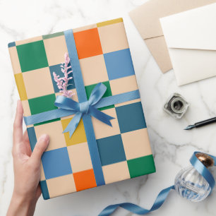 Karo Überprüftes mehrfarbiges Muster überprüft Geschenkpapier