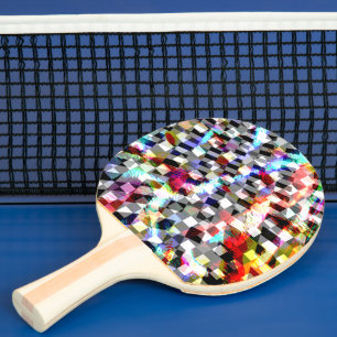 Karo unter bunten Flecken verdreht, skandalös Tischtennis Schläger