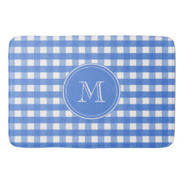 Karo von French Blue und White Gingham Badematte