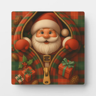 Karo-Weihnachtsmann-Weihnachtsdesign Fotoplatte