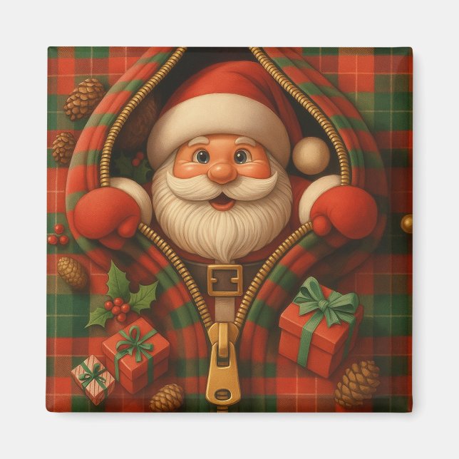 Karo-Weihnachtsmann-Weihnachtsdesign  Magnet (Vorne)