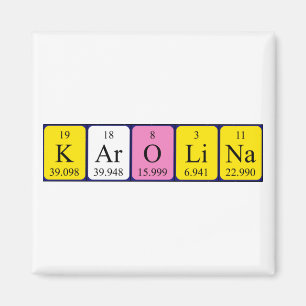 Karolina Magnet für den periodischen Tabellennamen