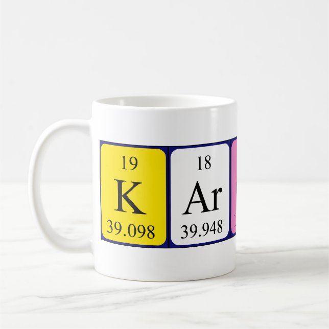 Karolina Namen-Tasse periodischer Tabelle Kaffeetasse (Links)