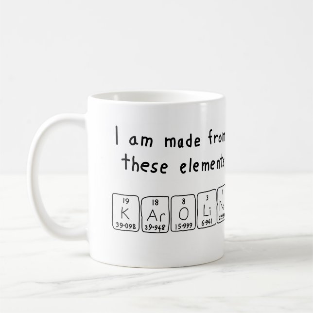Karolina Namen-Tasse periodischer Tabelle Kaffeetasse (Links)