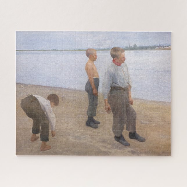 Károly Ferenczy - Jungen werfen Kieselsteine (Horizontal)