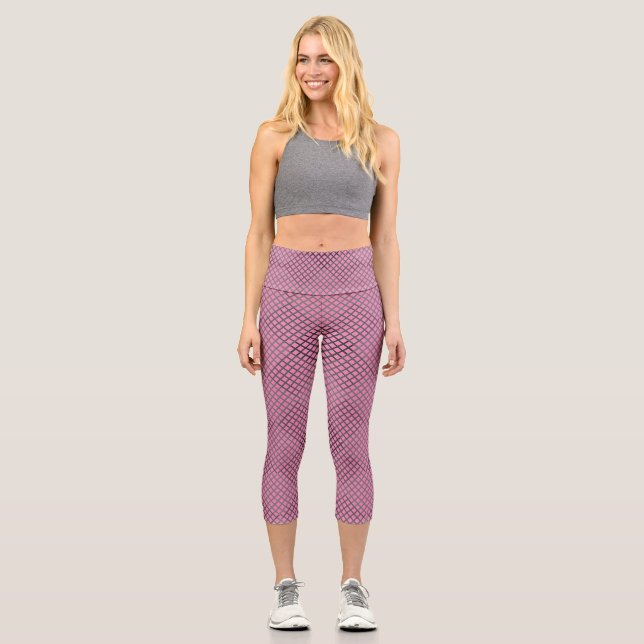 Karomuster diagonal 2 Töne mit Lrosa Capri Leggings (Vorderseite)