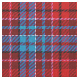 Karomuster in Marineblau und Rot auf bordeauxrotem Stoff