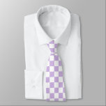 Karos an der Zwischenplatine Muster Retro Lilac Krawatte<br><div class="desc">Cooles Design mit karierten Mustern. Pastel lilac Lavendel violett lila-weiß kleine Karos Schachbrettmuster Krawatte.</div>