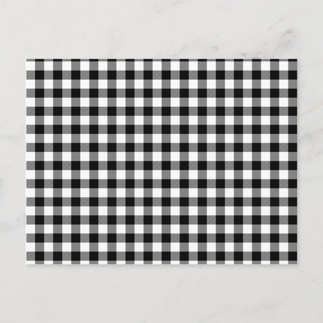 Karos aus Schwarz und Weiß Postkarte (Vorderseite)