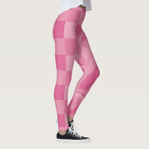 Karos und Wirbel - rosa Leggings