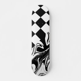 Karos und Wirbel - Schwarz und Weiß Skateboard