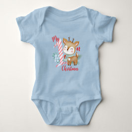 Karosseriebilder mit Abbildung eines Hirsches. Baby Strampler