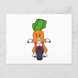 Karotte als Biker mit Motorrad.PNG Postkarte