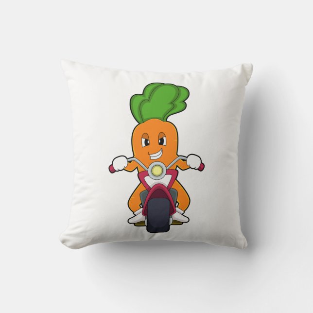 Karotte als Fahrrad mit Motorrad.PNG Kissen (Vorderseite)