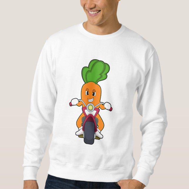 Karotte als Fahrrad mit Motorrad.PNG Sweatshirt (Vorderseite)