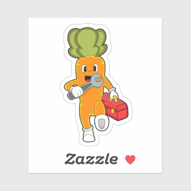 Karotte als Mechanik mit Toolbox Aufkleber (Blatt)