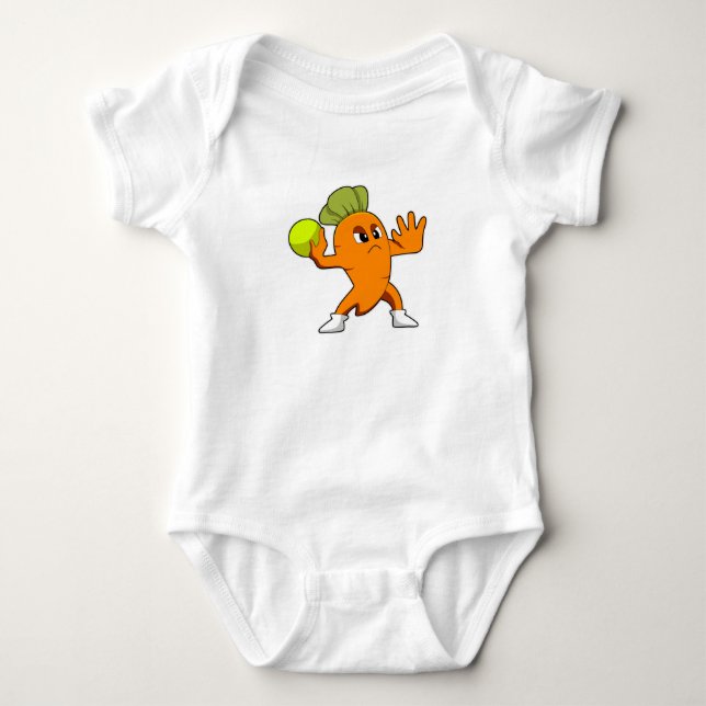 Karotte beim Handballspieler mit Handball Baby Strampler (Vorderseite)