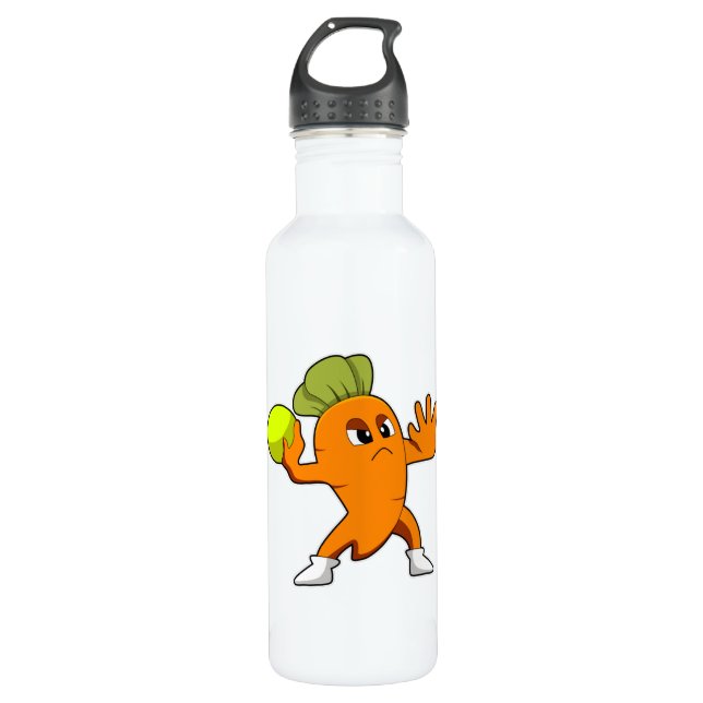 Karotte beim Handballspieler mit Handball Edelstahlflasche (Vorderseite)