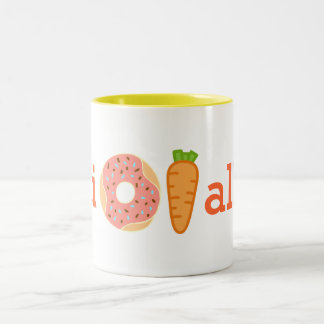 Karotte des Krapfens I alle lustige Schale Zweifarbige Tasse