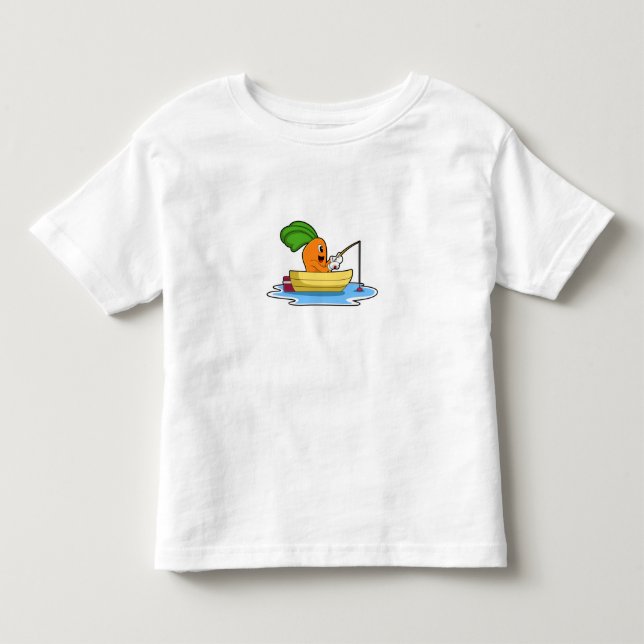 Karotte im Boot beim Angeln mit Angelstange Kleinkind T-shirt (Vorderseite)