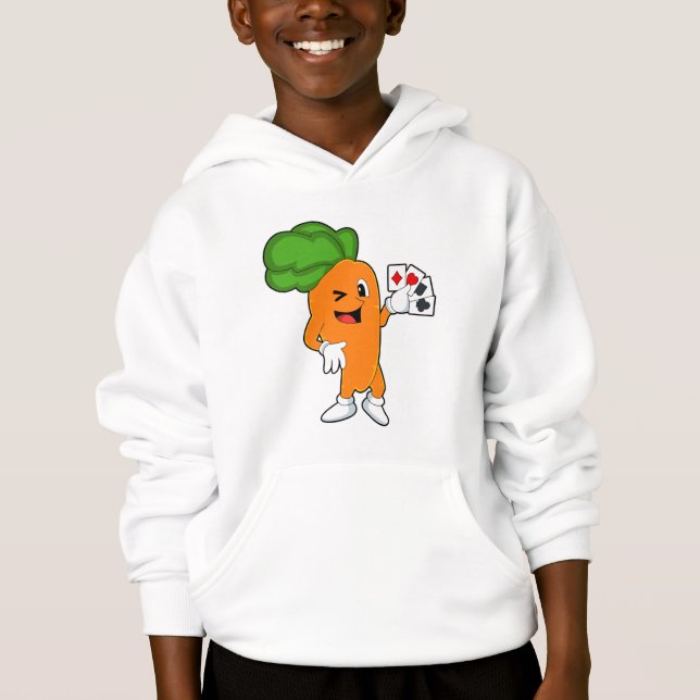 Karotte im Poker mit Poker-Karten Hoodie (Vorderseite)