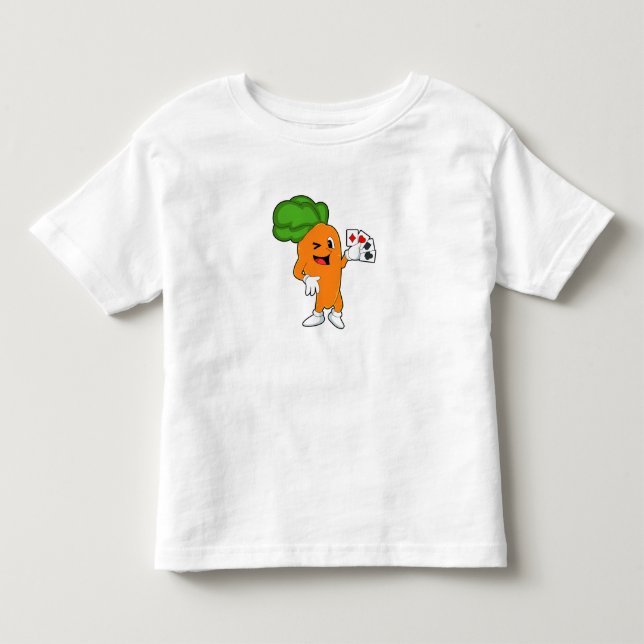 Karotte im Poker mit Poker-Karten Kleinkind T-shirt (Vorderseite)