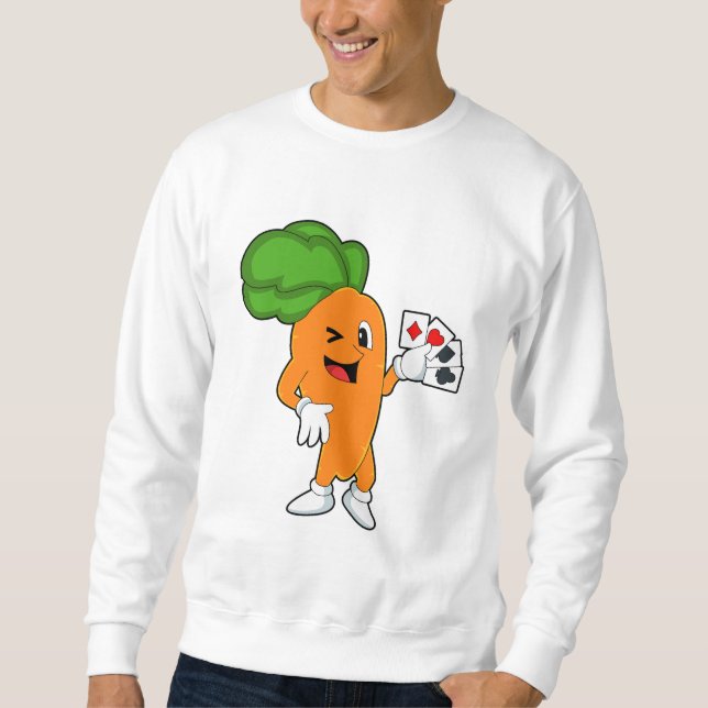 Karotte im Poker mit Poker-Karten Sweatshirt (Vorderseite)